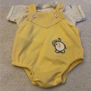 Cabbage Patch Kids Yellow Romper with Elephant Design - Silky